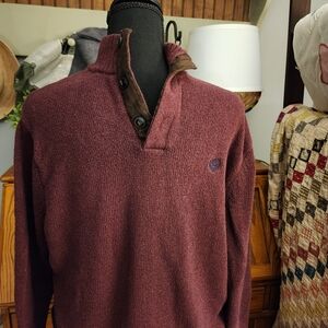 Chaps Men's Maroon Crewneck Sweater